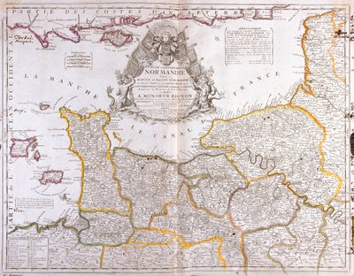 Karte der Normandie, 1694, aus Le Theatre du Monde, veröffentlicht 1717 von French School